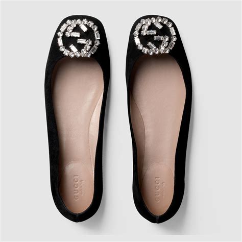 gucci gg sparkling suede ballet flat|Women's GG slingback ballet flat .